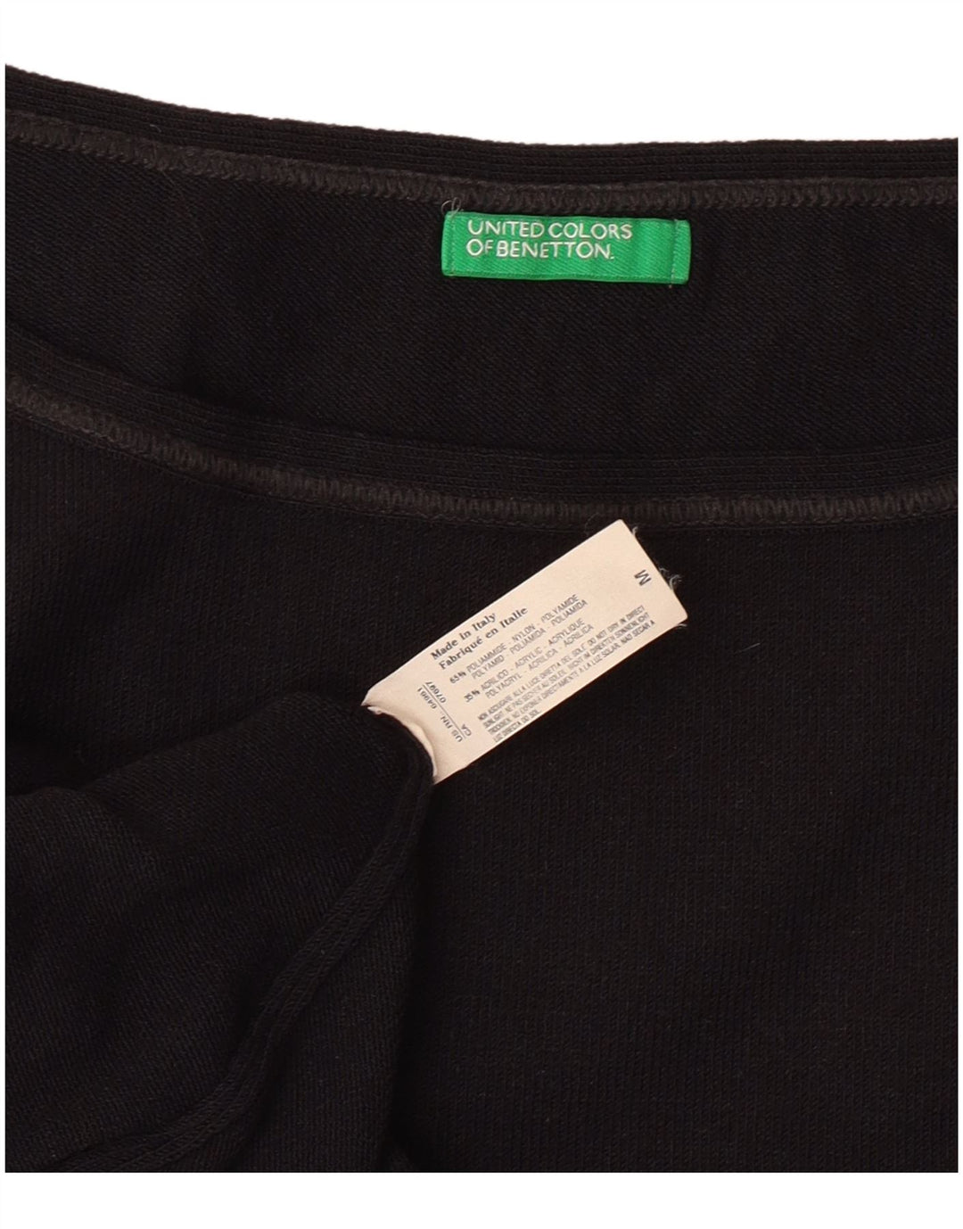 Top colete feminino BENETTON UK 12 médio preto poliamida