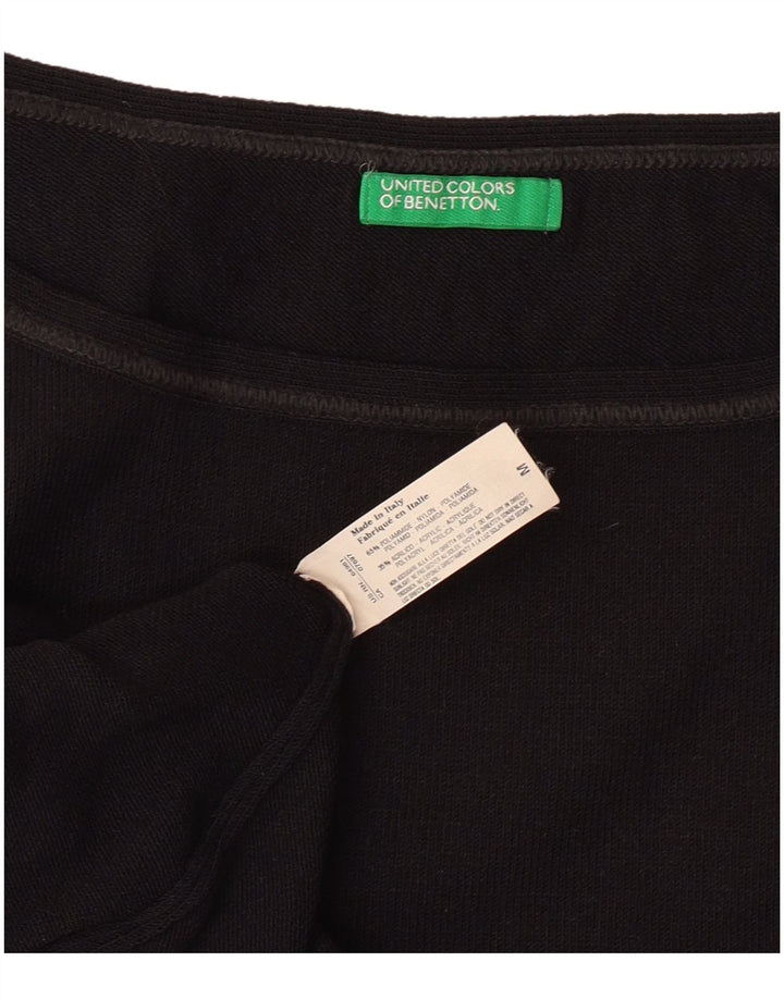 Top colete feminino BENETTON UK 12 médio preto poliamida