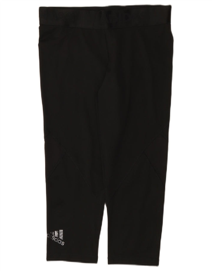 Adidas Mulher Climacool Graphic Capri Leggings UK 12/14 Médio Preto