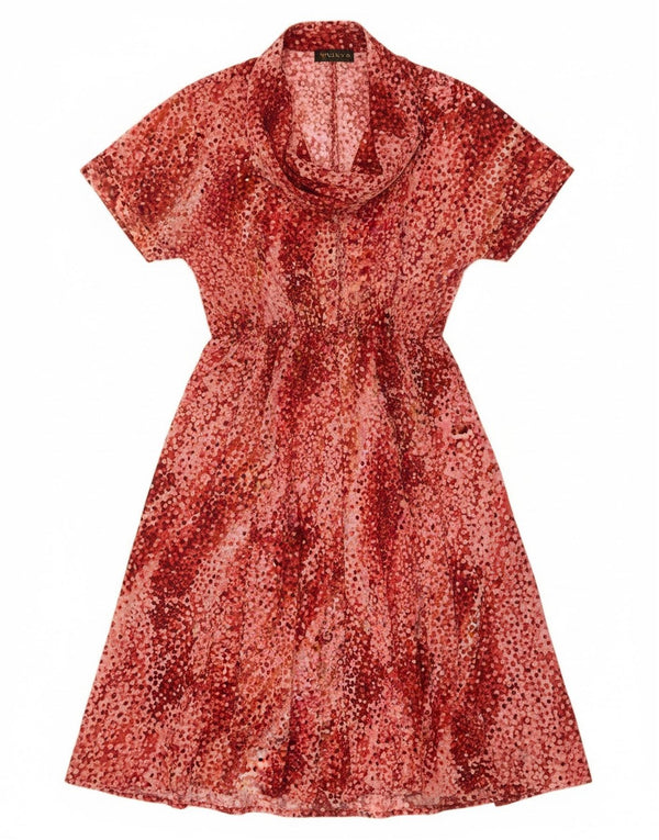 Vestido vintage feminino linha A IT 50 XL Borgonha manchado