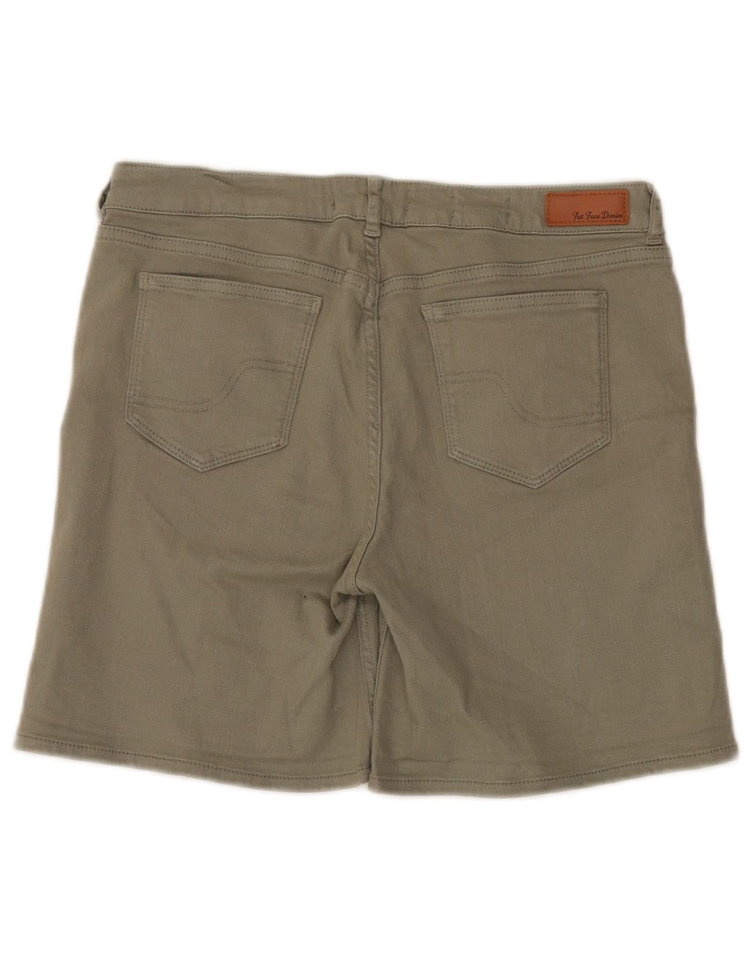 Shorts jeans feminino Fat Face UK 12 médio W32 algodão cáqui