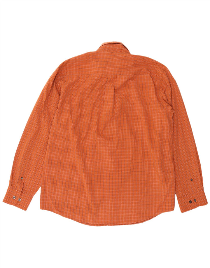 Camisa masculina Dockers grande laranja xadrez algodão
