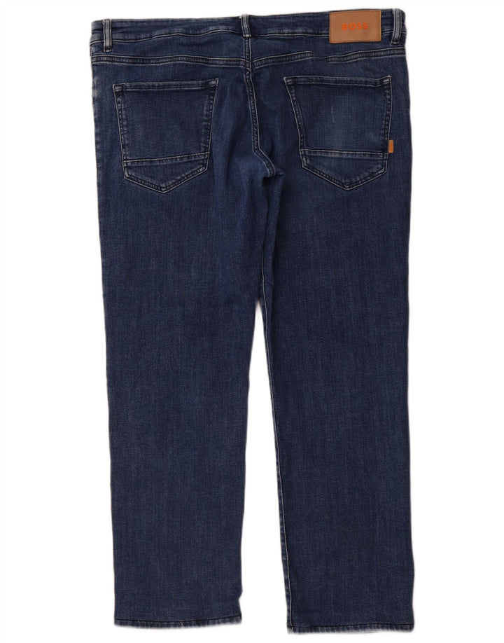 HUGO BOSS Jeans reto masculino W40 L29 algodão azul