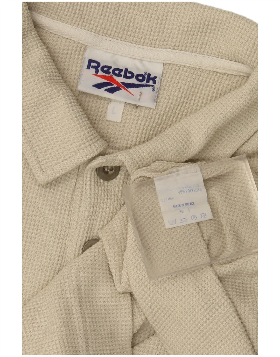 Camisa polo masculina Reebok grande algodão bege