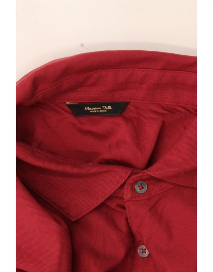 MASSIMO DUTTI Mens Polo Shirt 2XL Burgundy Cotton Vintage Massimo Dutti and Second-Hand Massimo Dutti from Messina Hembry 