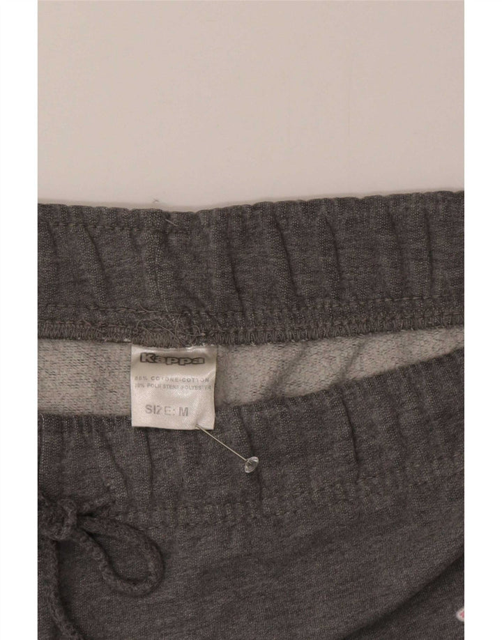 Calça de treino feminina Kappa UK 14 algodão manchado cinza médio