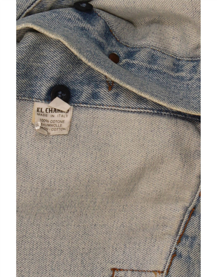Jaqueta jeans masculina El Charro UK 42 XL algodão azul