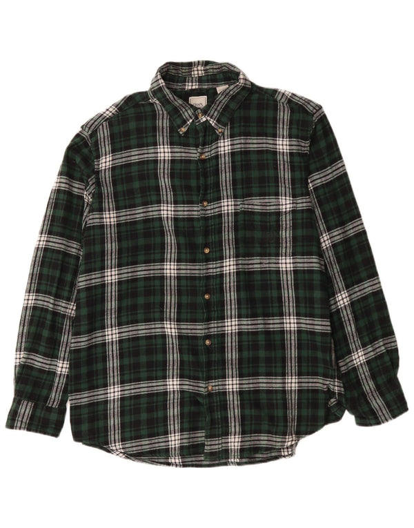 Camisa masculina de flanela Chaps XL verde xadrez algodão