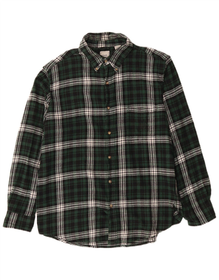 Camisa masculina de flanela Chaps XL verde xadrez algodão