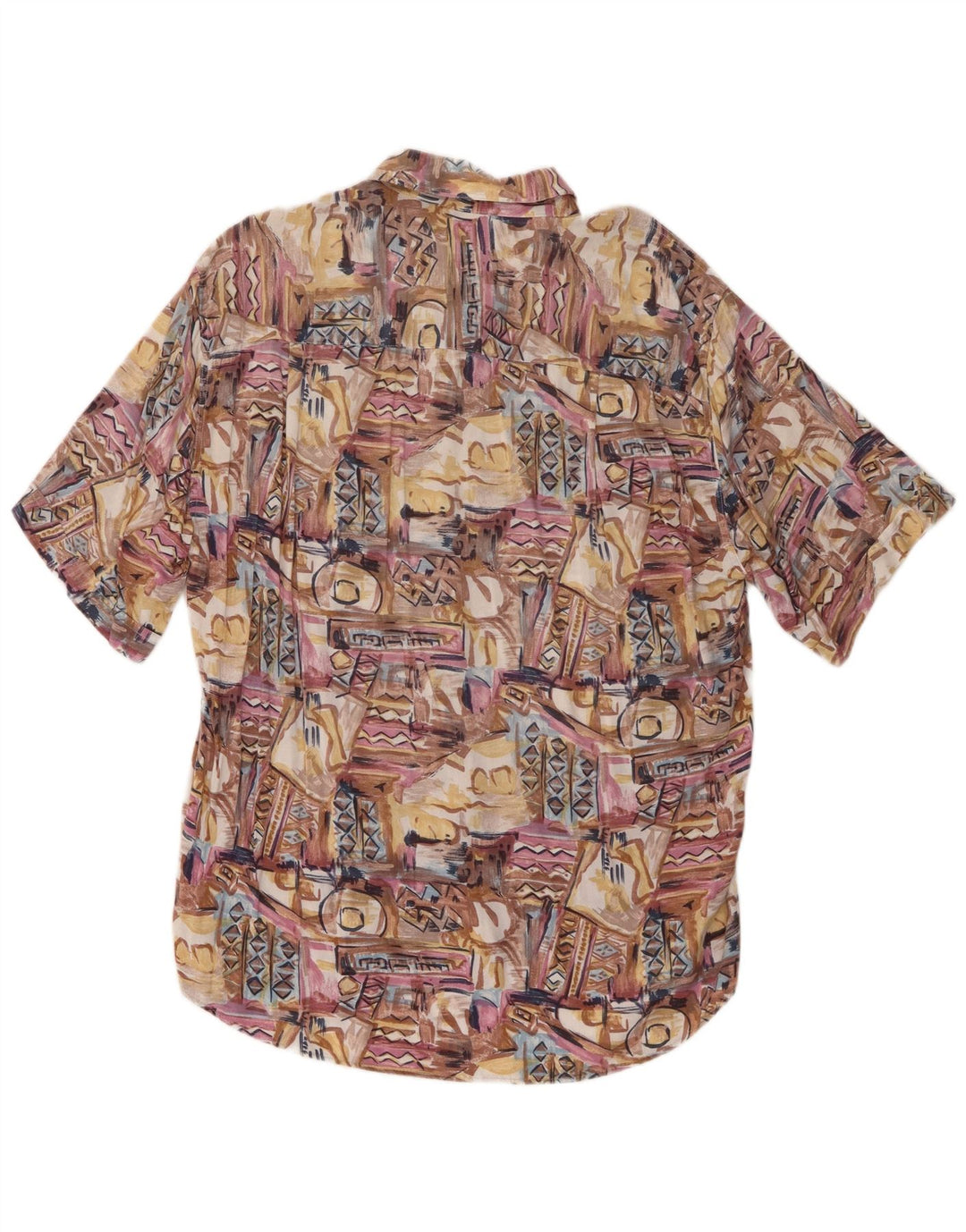 Camisa masculina Azzurra manga curta grande patchwork multicolorido