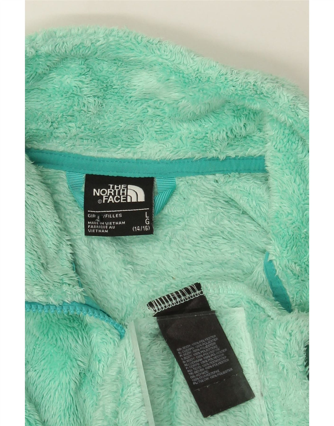 Jaqueta de lã The North Face para meninas 14-15 anos grande poliéster turquesa