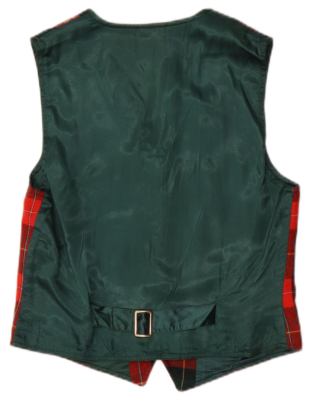 Colete feminino Laura Biagiotti 9-10 anos lã xadrez vermelha