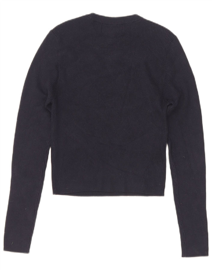 Top curto feminino Marks & Spencer UK 4 XS azul marinho