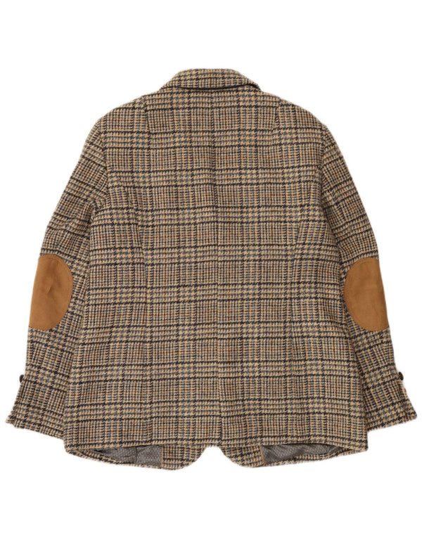 Jaqueta blazer feminina Mona com 4 botões Reino Unido 14 grande marrom houndstooth