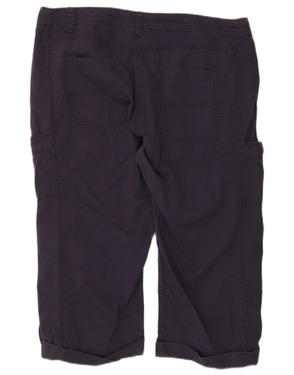 Calça capri reta feminina Weird Fish UK 16 grande W38 L18 azul marinho