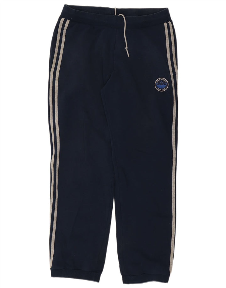 ADIDAS Mens Graphic Tracksuit Calças Joggers Médio Azul Marinho Algodão