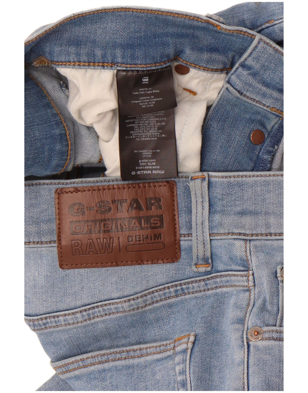 G-Star Masculino Slim Jeans W31 L30 Azul Algodão