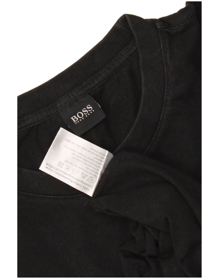 Camiseta masculina Hugo Boss grande algodão preto