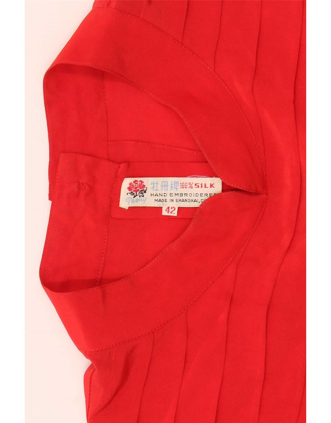 Blusa camisa feminina vintage UE 42 grande seda vermelha
