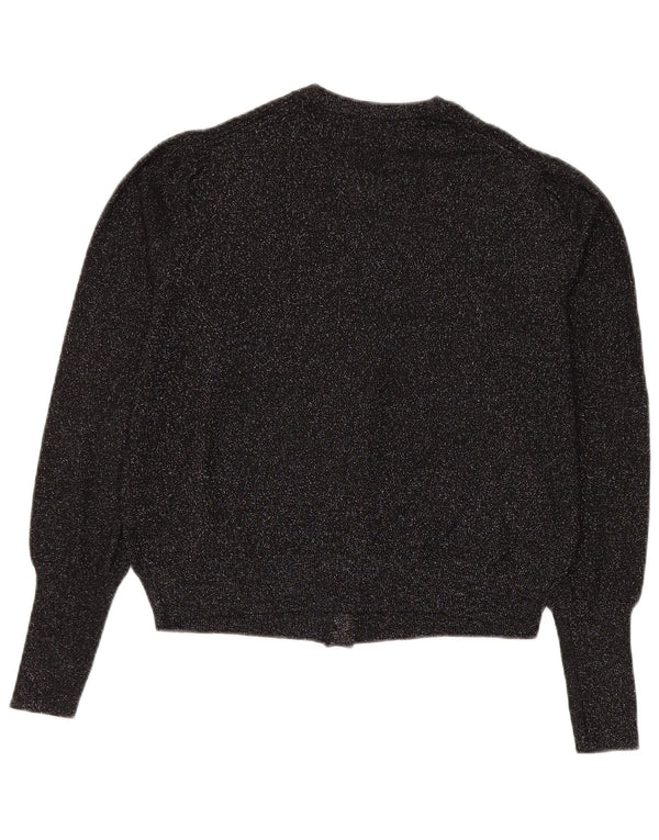 Suéter cardigã feminino Marks & Spencer Reino Unido 14 grande viscose preta
