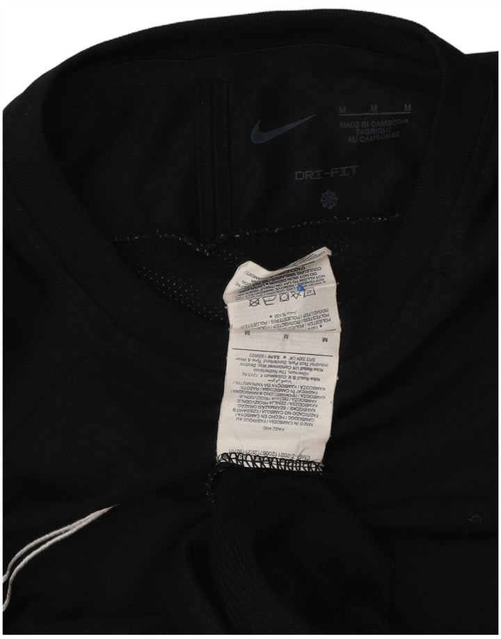 Camiseta masculina Nike Dri Fit Top médio preto colorblock poliéster