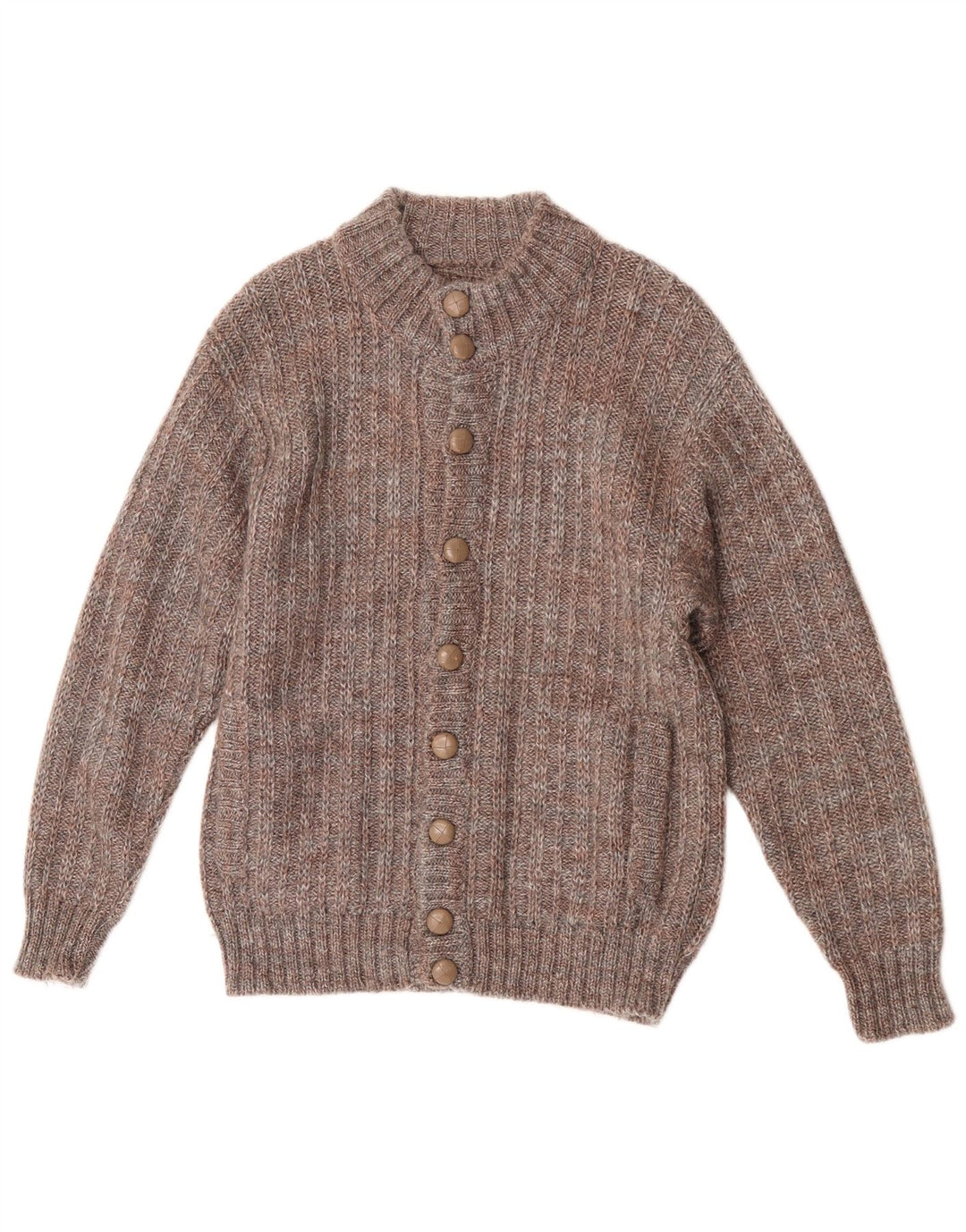 Suéter Cardigan Masculino Vintage Pequeno Marrom