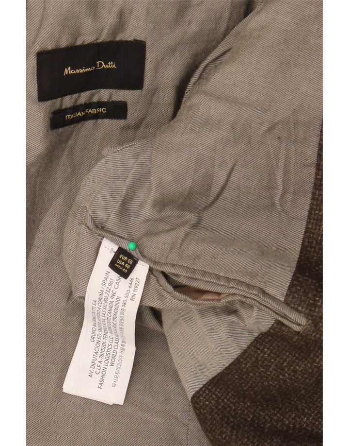 Jaqueta blazer masculina Massimo Dutti com 2 botões UE 50 lã marrom médio