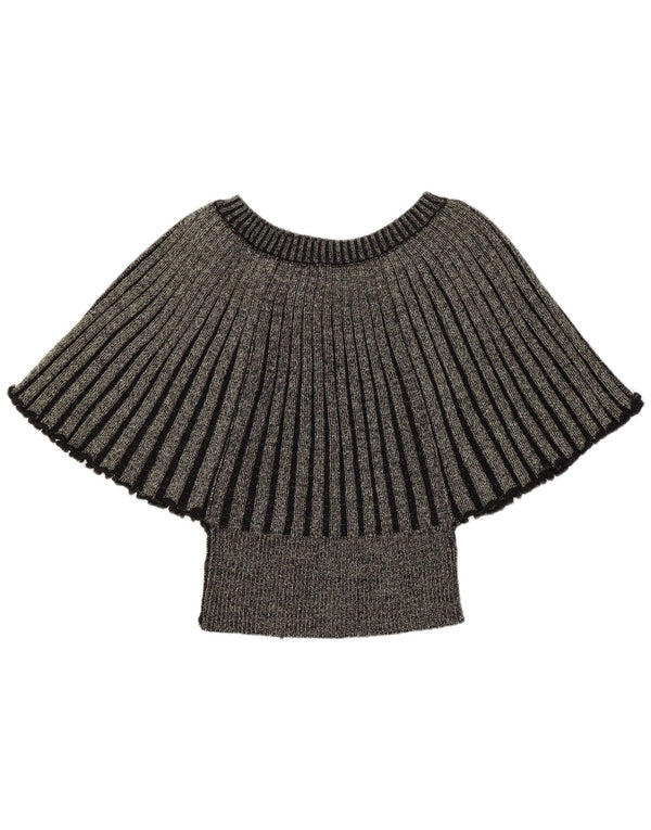 Blusa feminina vintage com asas de morcego, top UK 8 pequeno dourado salpicado
