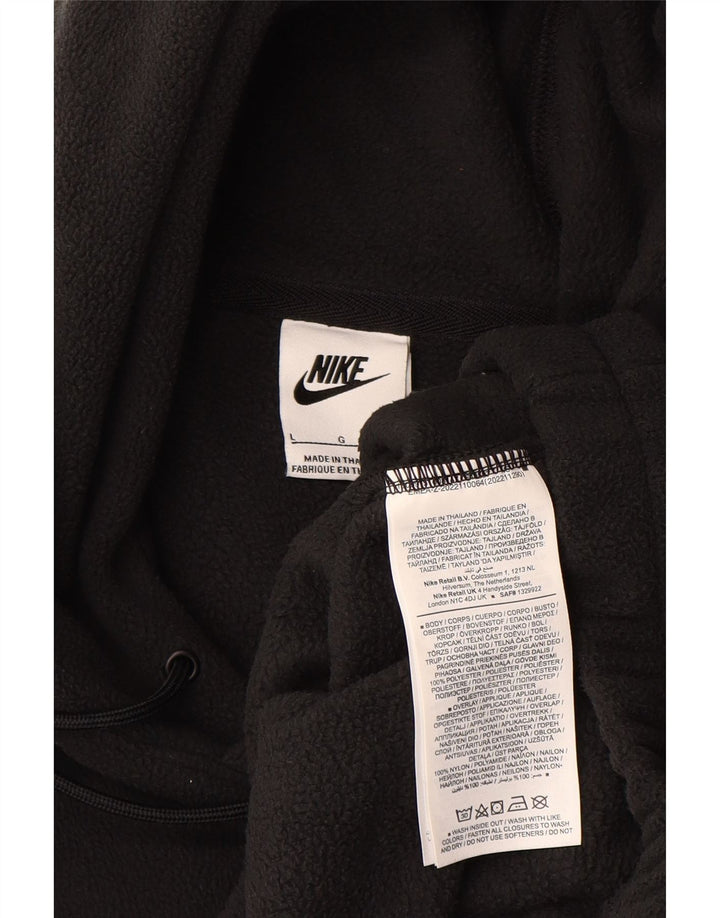 Jumper de lã com capuz masculino Nike grande poliéster preto