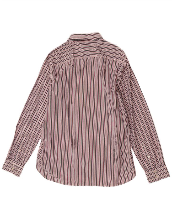 Camisa masculina Tommy Hilfiger grande listrada multicolorida de algodão
