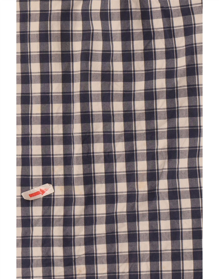 Camisa masculina Superdry pequena xadrez azul marinho algodão