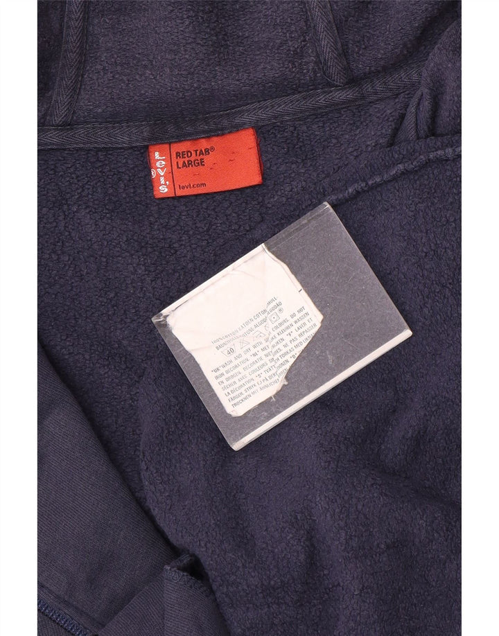 Suéter masculino com capuz e zíper Levi's grande algodão azul marinho