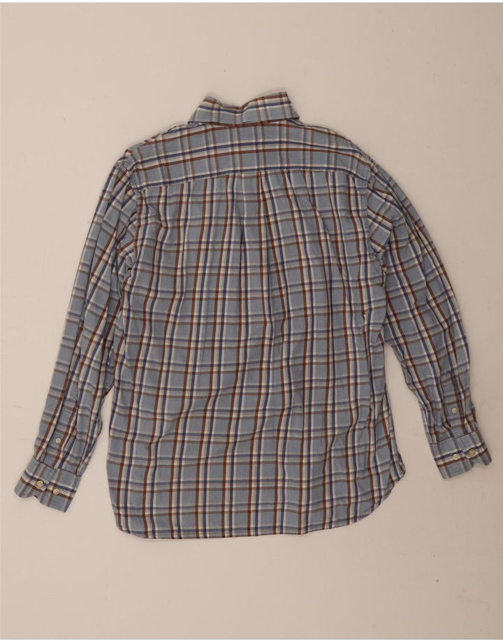 Camisa masculina Belfe tamanho 39 algodão xadrez azul médio