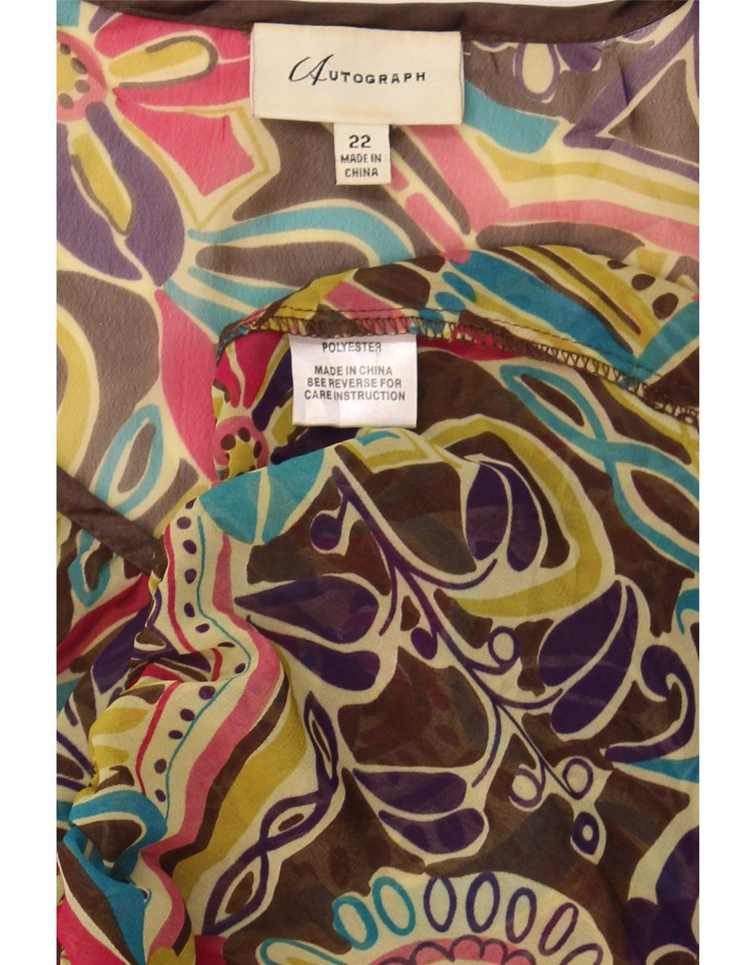 Blusa feminina transparente Marks & Spencer UK 22 3XL multicolorida