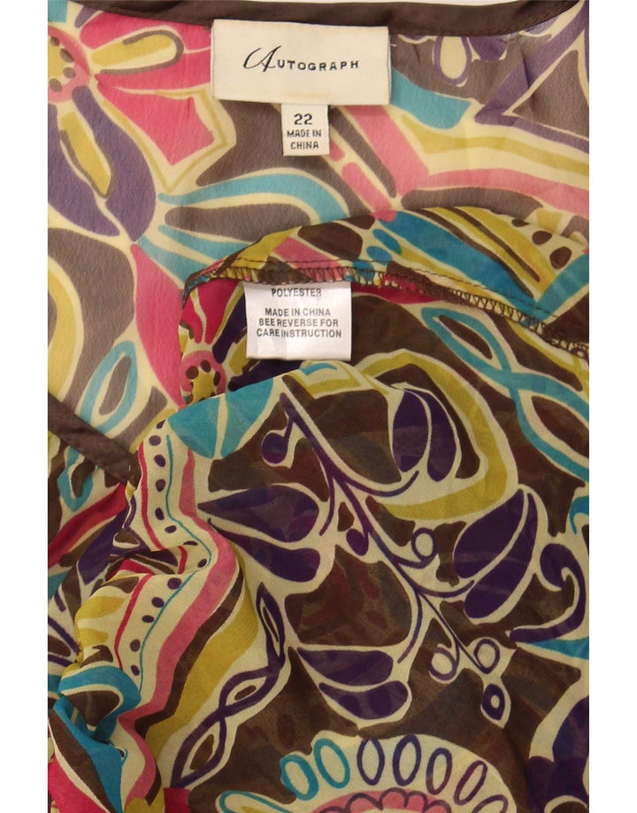 Blusa feminina transparente Marks & Spencer UK 22 3XL multicolorida