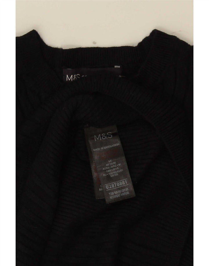 Suéter feminino Marks & Spencer com gola canoa Reino Unido 12 médio azul marinho