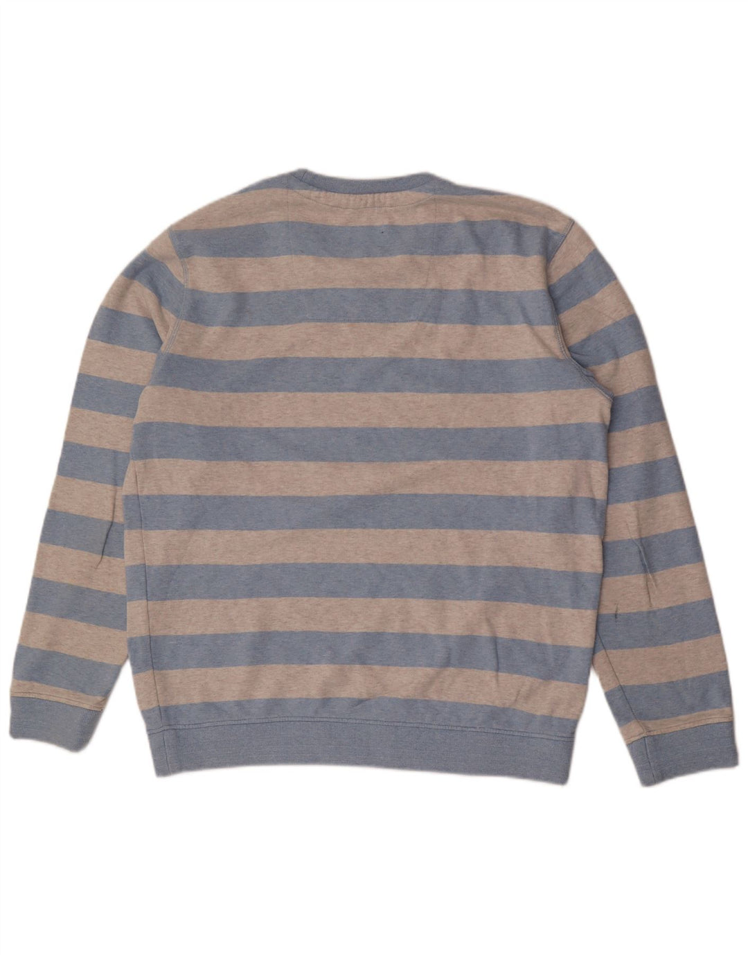 CREW CLOTHING Moletom masculino Jumper grande algodão listrado cinza