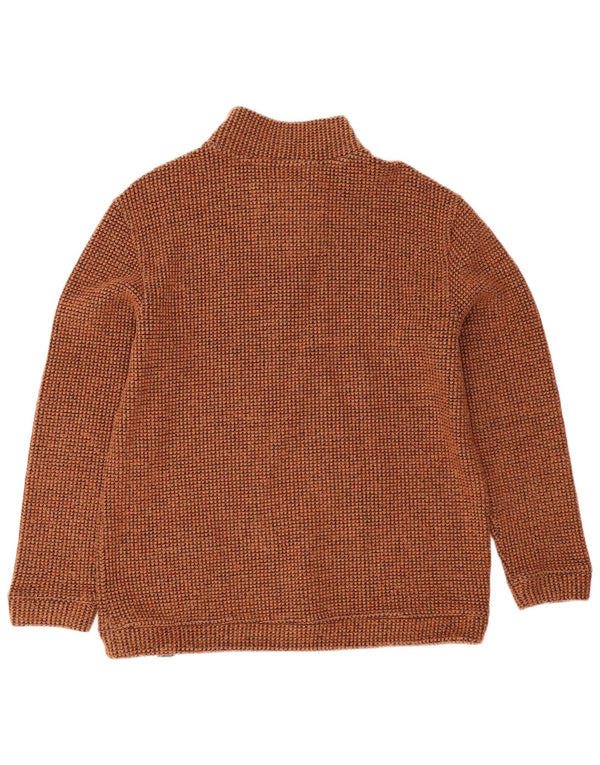 Weird Fish Mens moletom com zíper e gola em jumper médio marrom acrílico