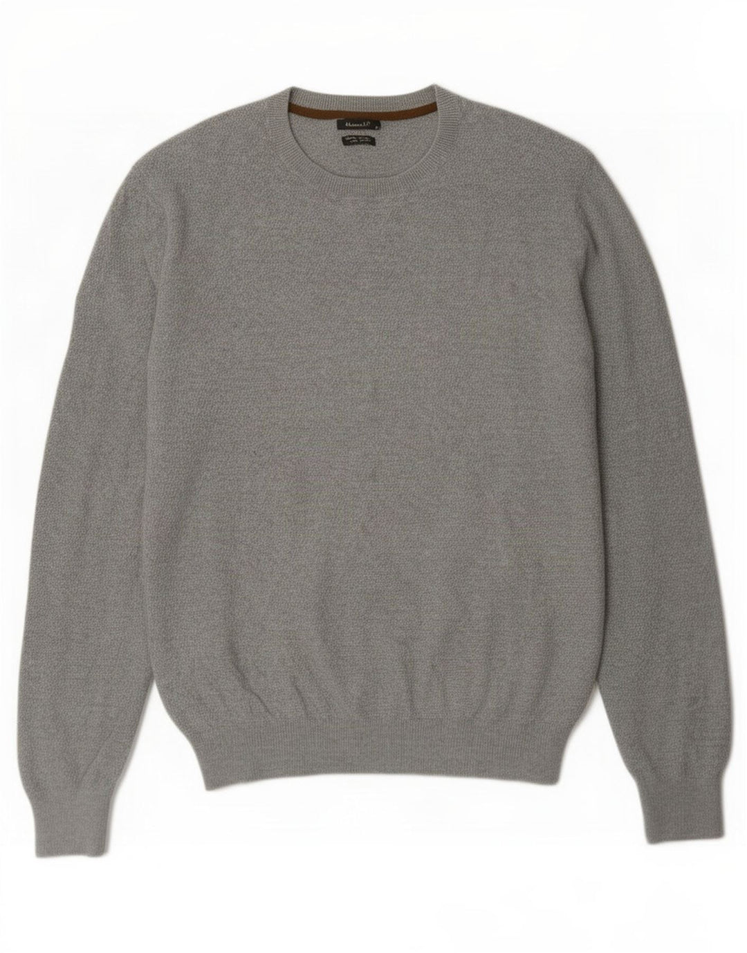 Suéter masculino Massimo Dutti com gola redonda, grande algodão cinza