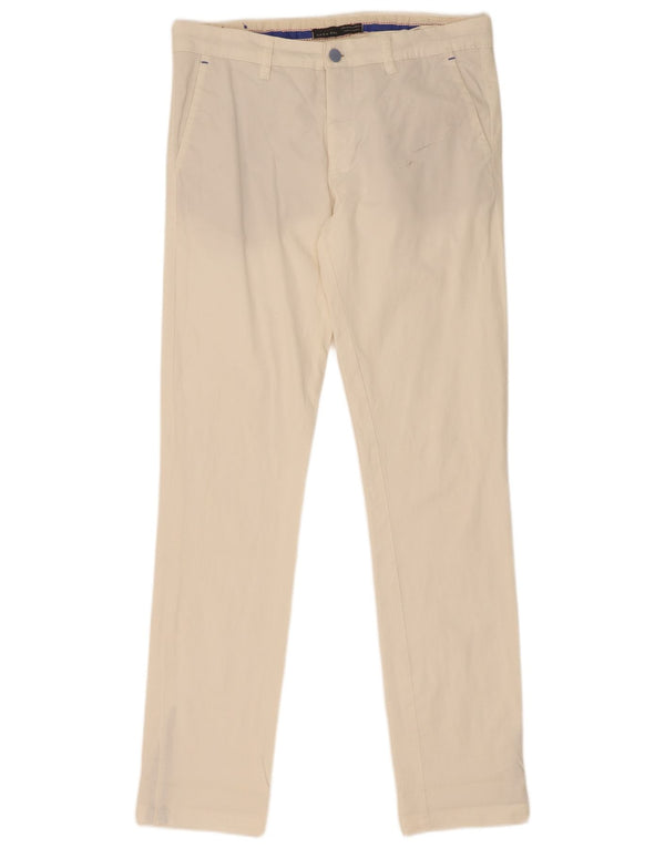 Zara Mens Slim Chino Calças EU 40 Médio W31 L33 Branco