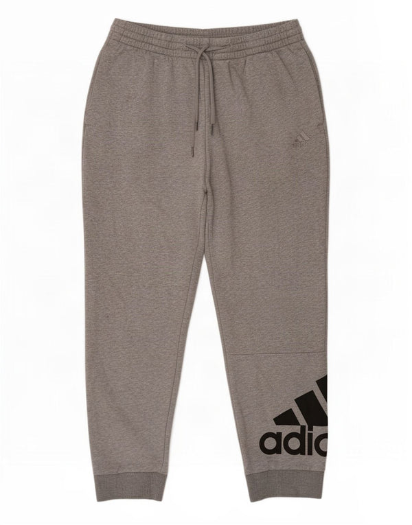 Adidas Mens Graphic Calças de treino Joggers XL cinza manchado de algodão