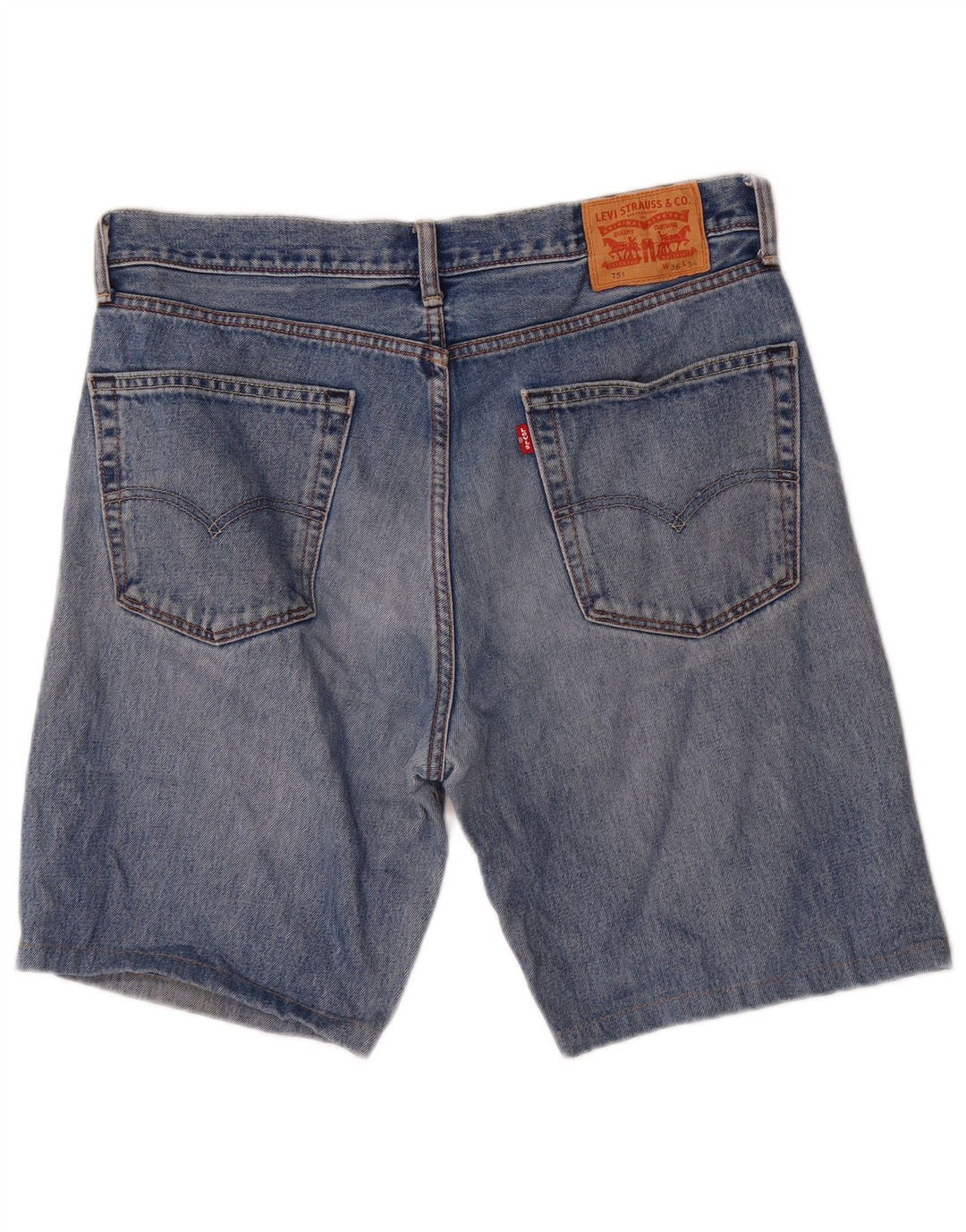 Shorts jeans masculino 751 Levi's W36 grande azul algodão