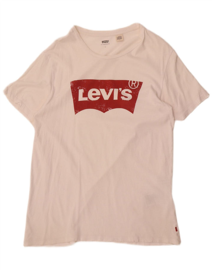 Camiseta gráfica masculina Levi's Top grande de algodão branco