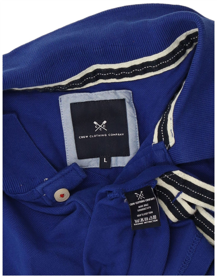 Camisa polo masculina Crew Clothing grande algodão azul