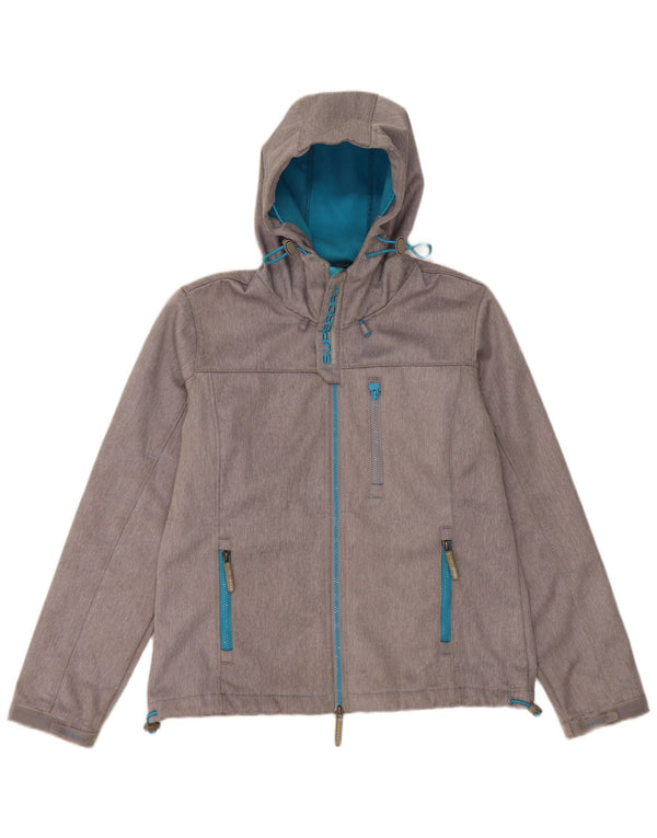 Jaqueta corta-vento masculina SUPERDRY The Windtrekker com capuz Reino Unido 42 XL cinza