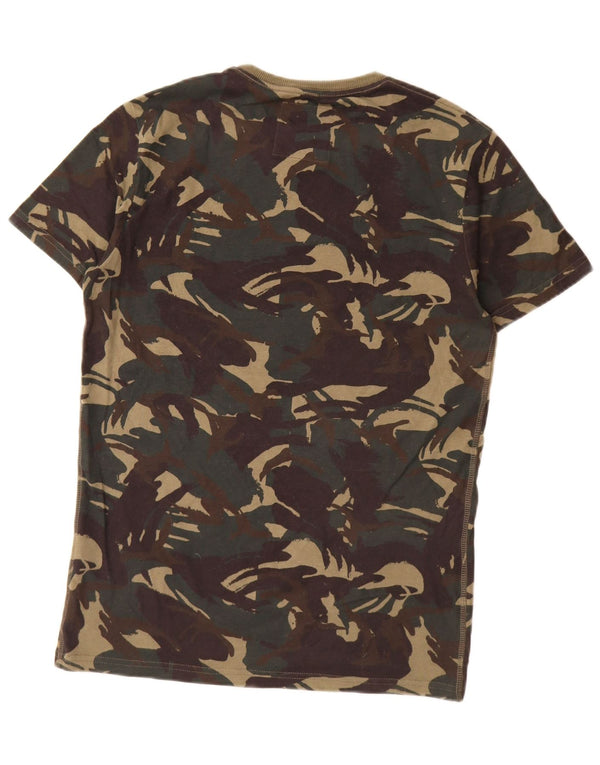 Superdry camiseta masculina gráfica top pequeno algodão camuflado cáqui