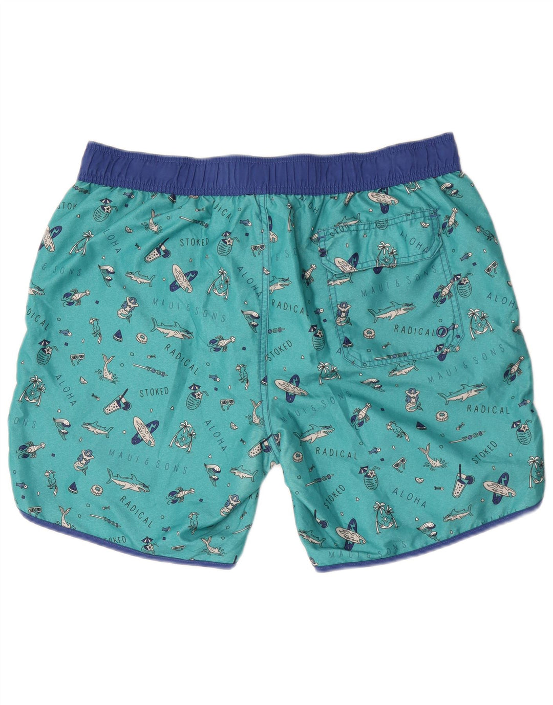 Maui and Sons Shorts de natação masculino com padrão abstrato gráfico 2XL verde