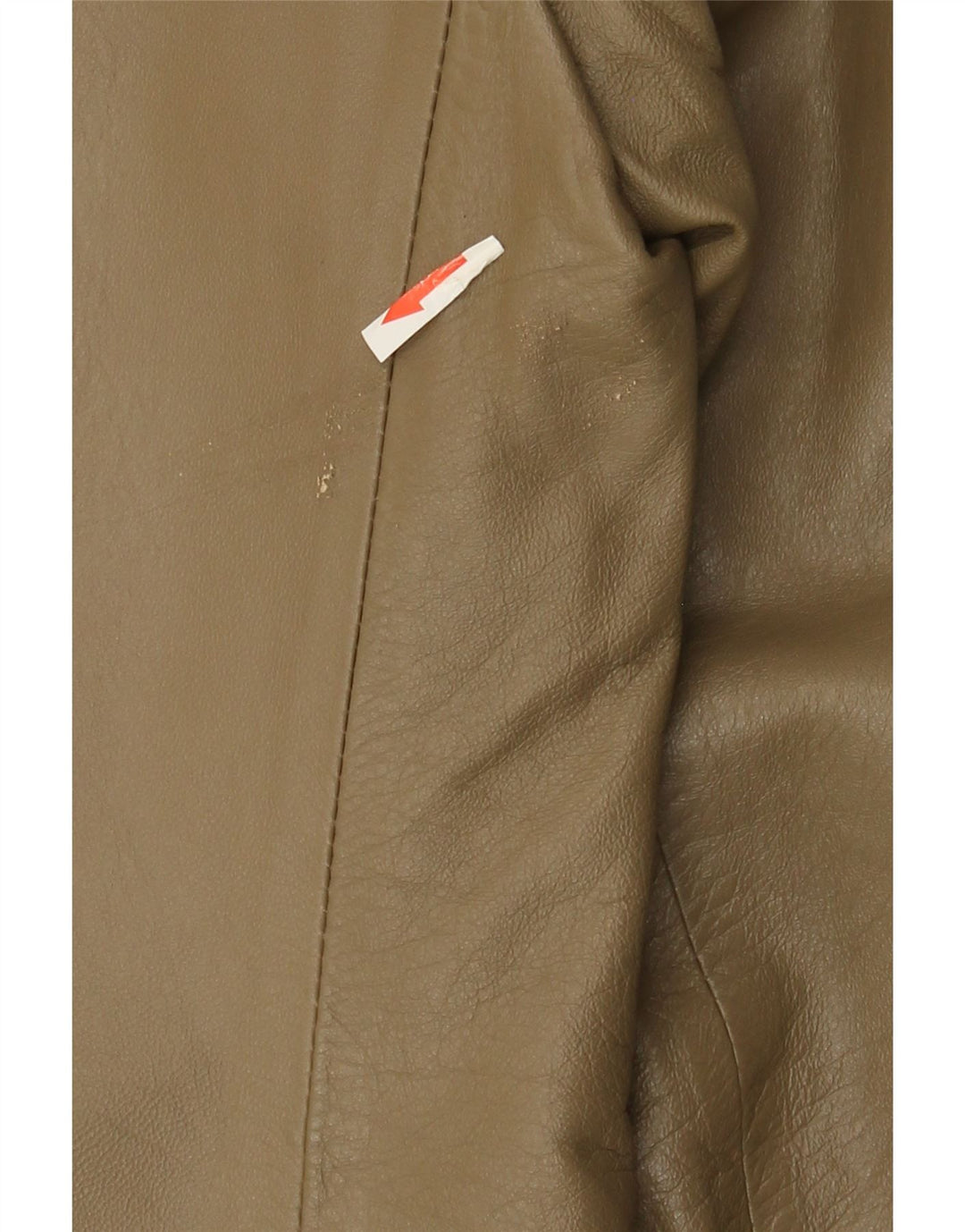 Jaqueta de couro superdimensionada feminina vintage IT 38 XS couro cáqui