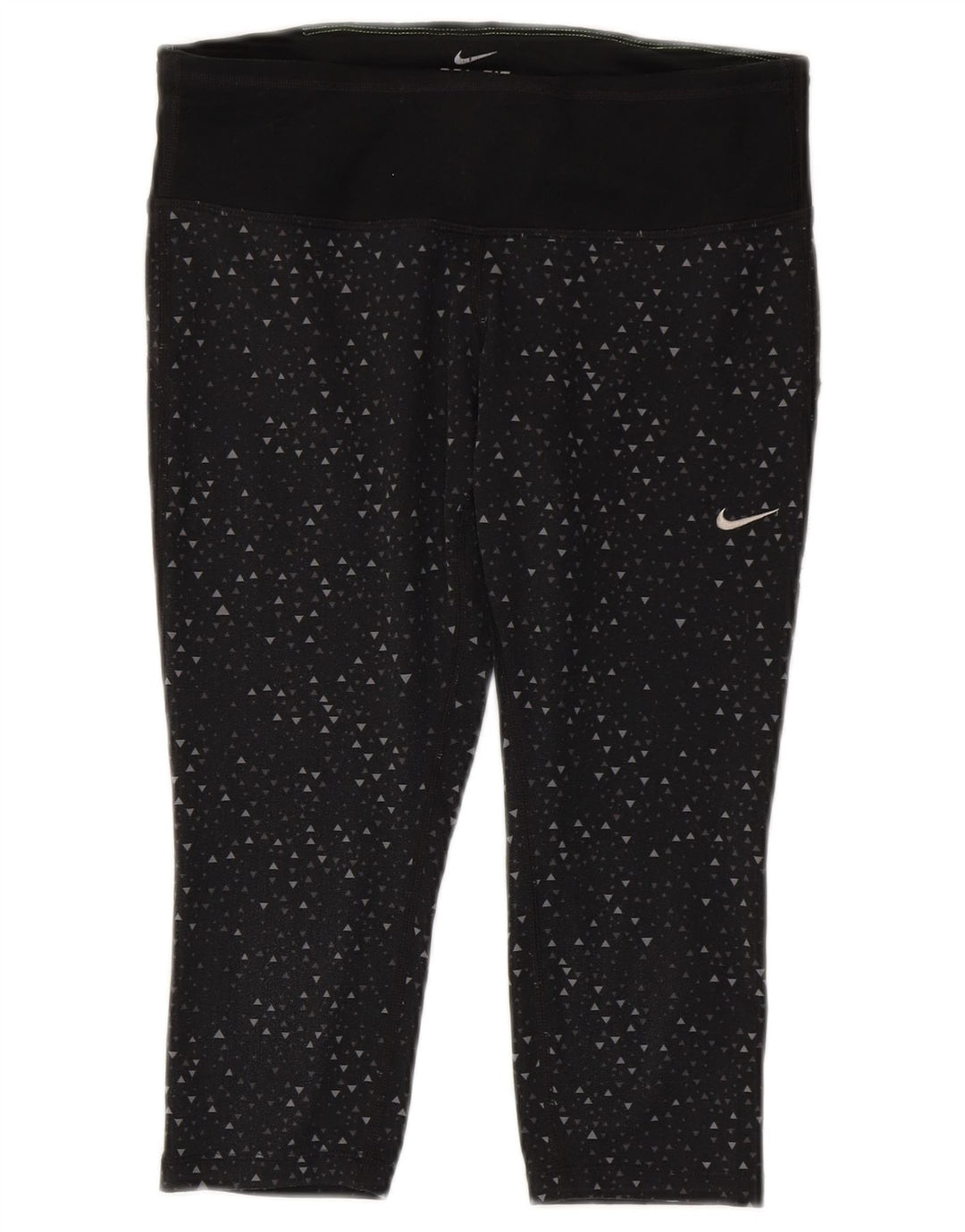 Leggings Nike Dri Fit Capri UK 10 Pequeno Poliéster Geométrico Preto