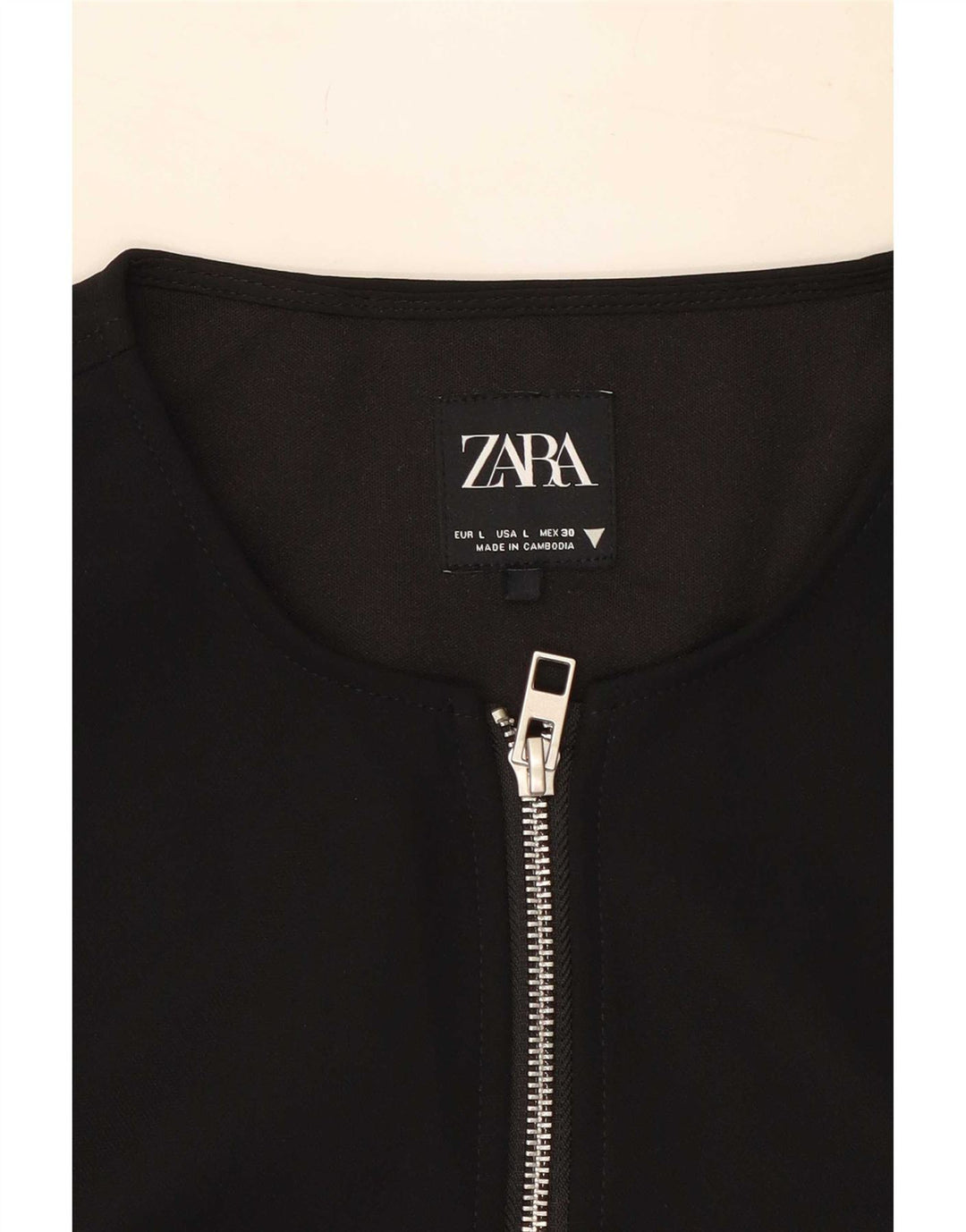 Colete feminino Zara UK 16 grande poliéster preto